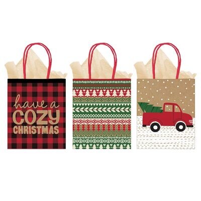 Cozy Christmas Vertical Bags - Multi-Pack 3pk