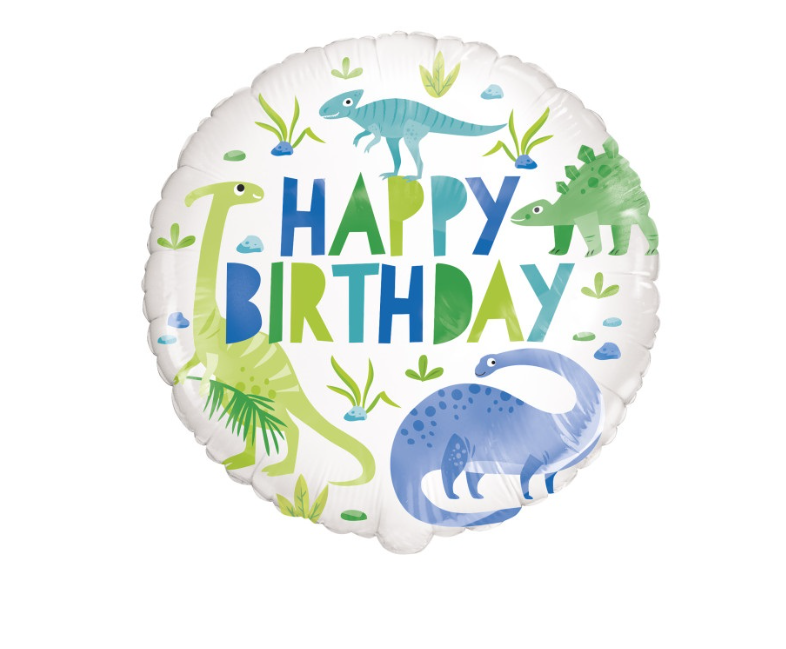 Foil Balloon - Blue /Green Dino  - 18&#39;&#39;