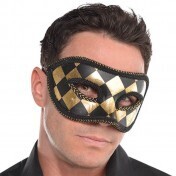 Mask-Harlequin Black &amp; Gold
