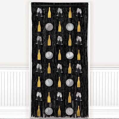 New Year&#39;s Door Curtain - Black, Silver, Gold
