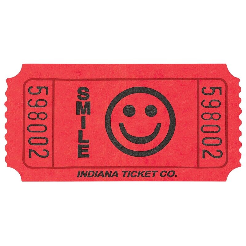 Red Smiley Ticket Roll