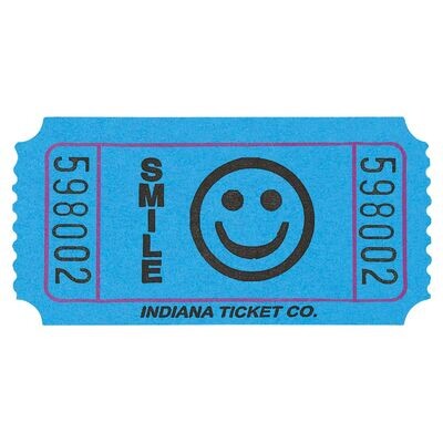 Blue Smiley Ticket Roll