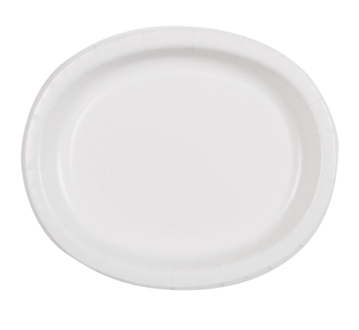 Plates - Oval - DN -  White - 8 pk - 10&quot;