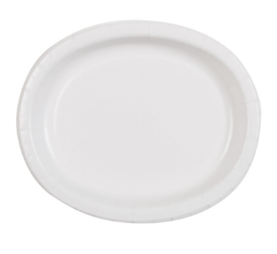 Plates - Oval - DN -  White - 8 pk - 10&quot;