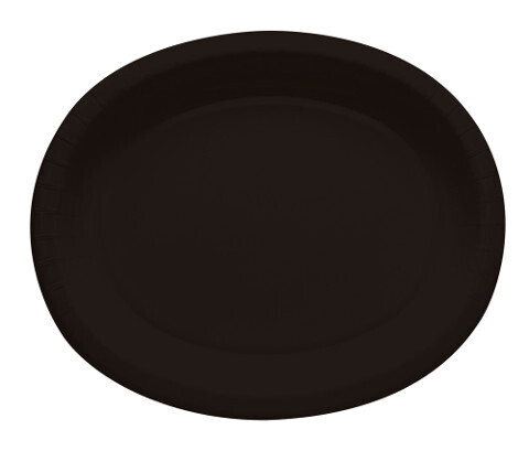Oval Plate- Black Velvet-Paper-8pk/10&#39;&#39; x 12&#39;&#39;