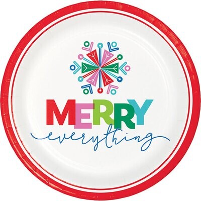 Plates LN - Merry Everything - 8.75&quot; - 8 PCS