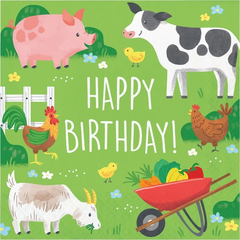 Napkins - LN - Farm Animals - 16PCS - 2PLY