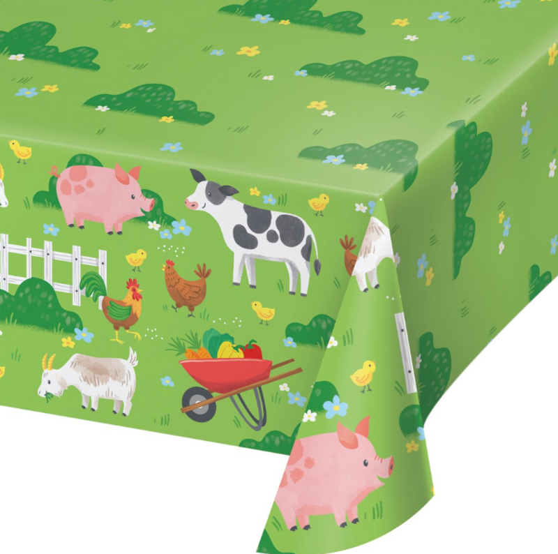Table Cover - Farm Animals - Paper - 54&quot; X 102&quot;