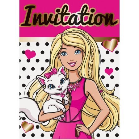 Invitations - Barbie - 8pkg