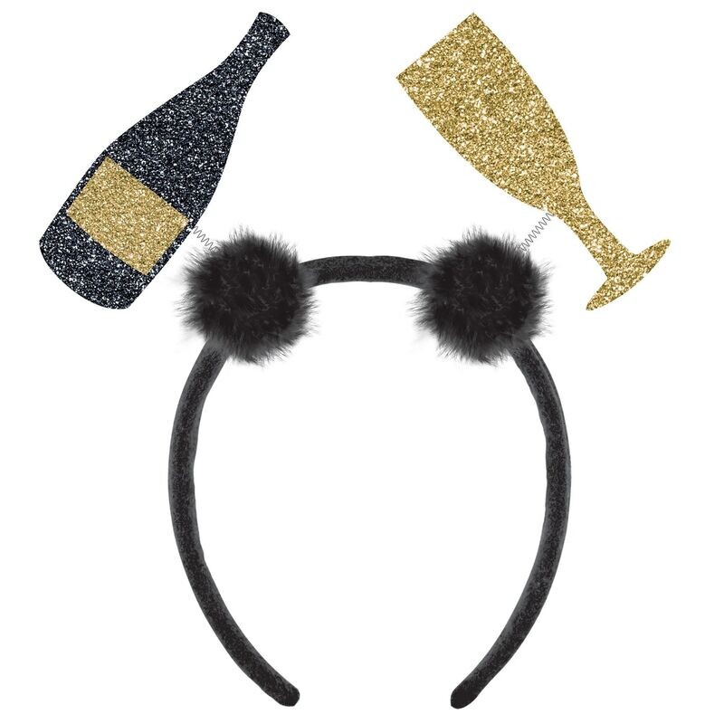 New Year&#39;s Champagne &amp; Flute Headbopper