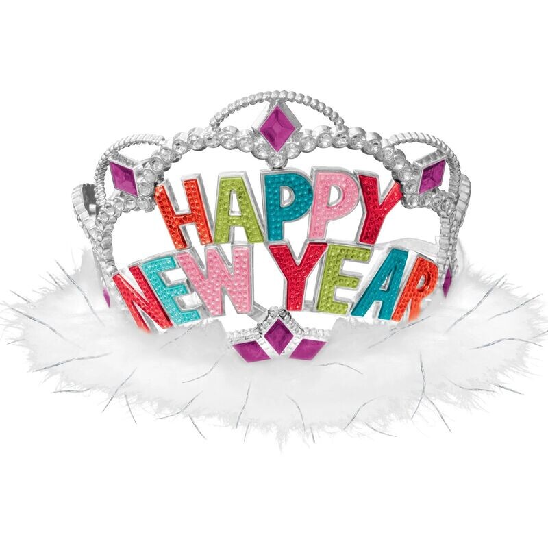 Happy New Year Electroplated Tiara - Colorful