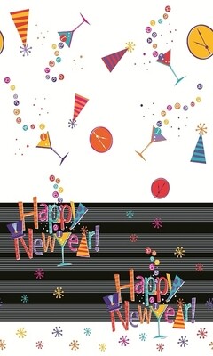 Table Cover-New Years-Countdown-Plastic-54&#39;&#39;x84&#39;&#39;