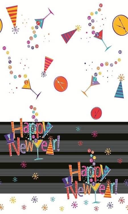 Table Cover-New Years-Countdown-Plastic-54&#39;&#39;x84&#39;&#39;