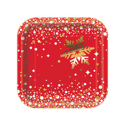 Plates Bev - Gold Sparkle Christmas