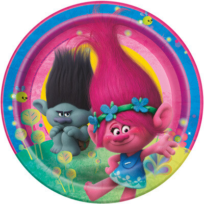 Luncheon Paper Plates-Trolls