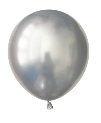 Latex Balloon - Silver - Chrome - 6pk