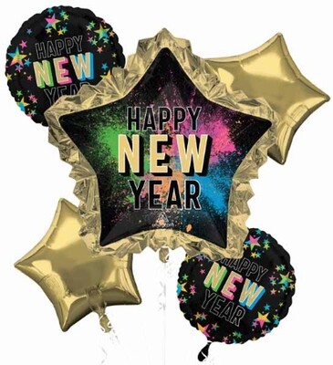 Foil balloon Bouquet - New Year Glow - 5PCS