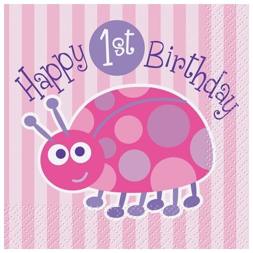 Bev Napkins-First Birthday LadyBug-Final Sale