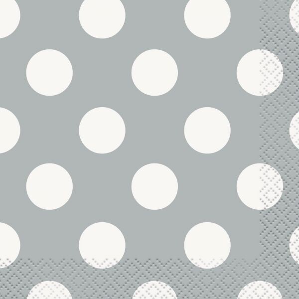 Beverage Napkins-Silver Dots