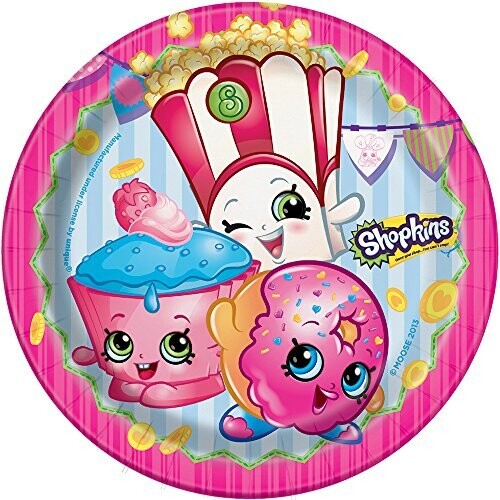 Beverage Paper Plates-Shopkins-8pk-7&quot;