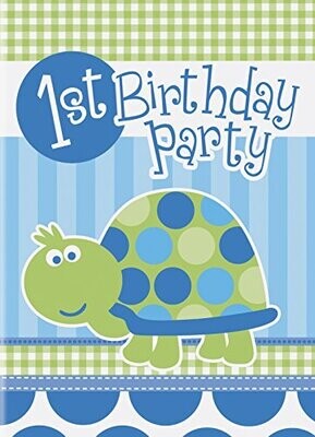 Invitations-1st Bday Turtle-8pk