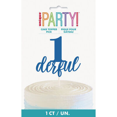 Cake Topper- 1-derful- Blue