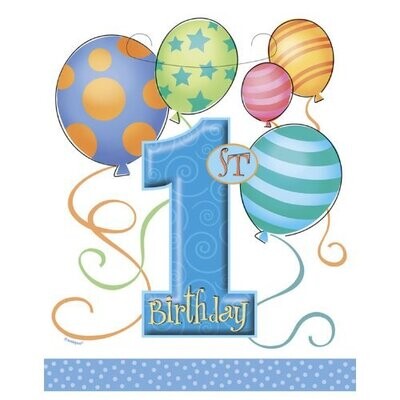 Loot Bags-1st Bday Boy-Plastic-8pk