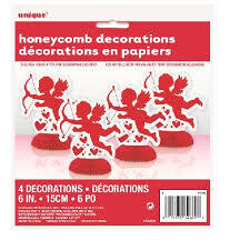 Honeycomb Decorations- Valentine&#39;s Day- 4pk- 6&quot;