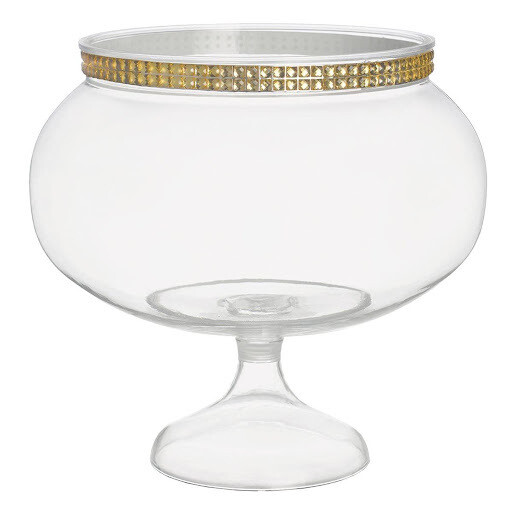 Gold Bling Short Round Pedestal Jar - 1pc