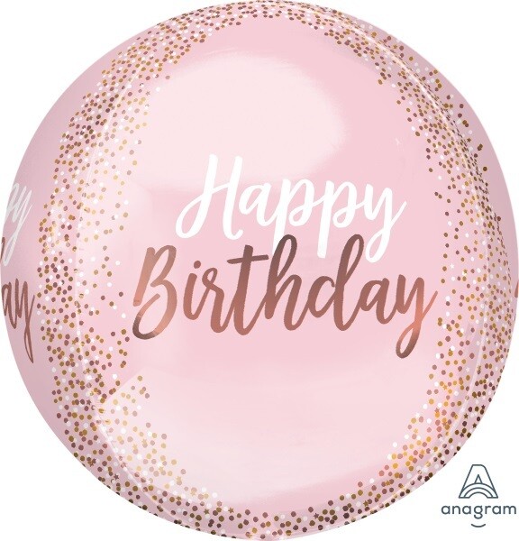 Foil Balloon - Blush Birthday Orbz.