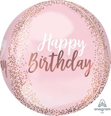 Foil Balloon - Blush Birthday Orbz.