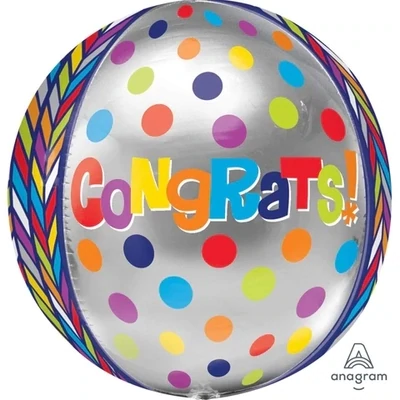 Foil Balloon - Dotty Geo Congrats ORBZ.