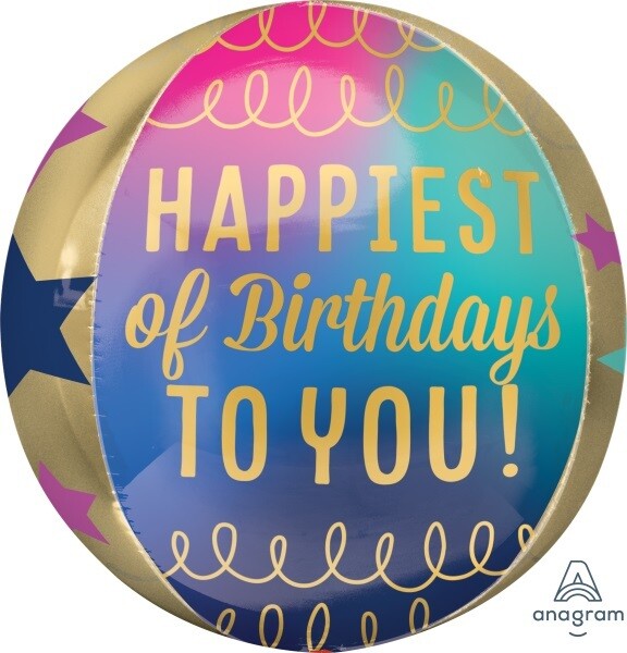 Foil Balloon - Birthday Stars &amp; Gold Orbz.