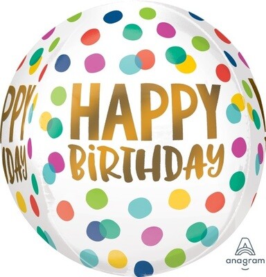 Foil Balloon - Happy Dots Birthday ORBZ