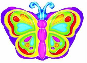 Foil Balloon - Bright Butterfly - 18&quot;