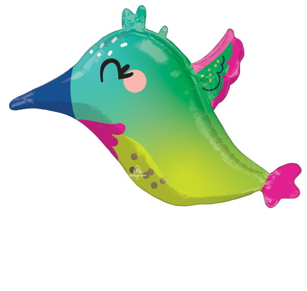 Foil Balloon - Colorful Hummingbird - 18&quot;