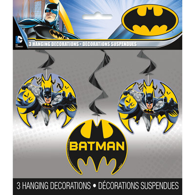 Hanging Decorations-Metallic Swirl-Batman-3pkg-26&quot;
