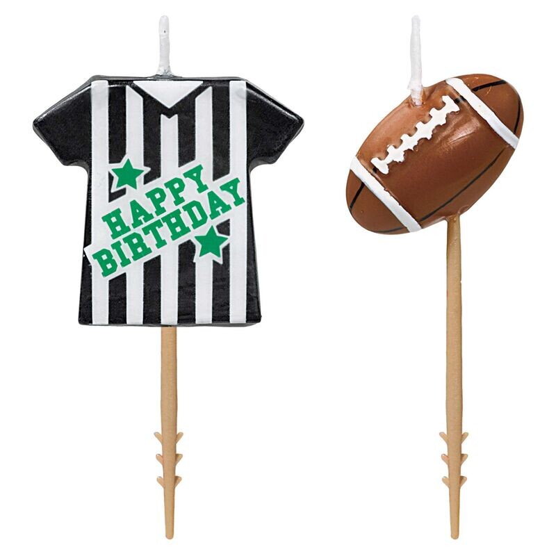 Football Birthday Pick Candles - 6 pcs