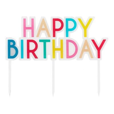 Happy Birthday Brights Cake Topper