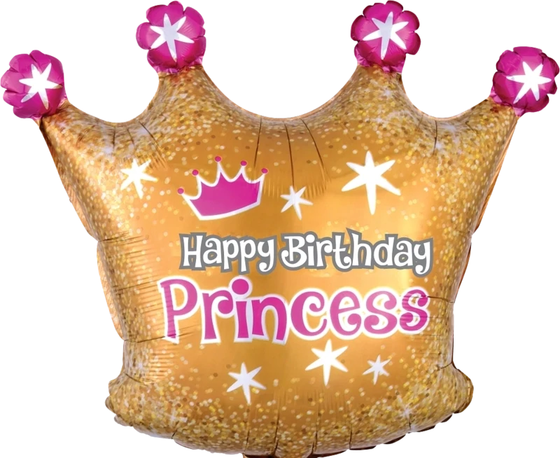 Foil Balloon - Happy Birthday Gold Crown - 20&quot;