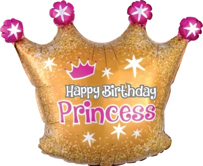 Foil Balloon - Happy Birthday Gold Crown - 20&quot;