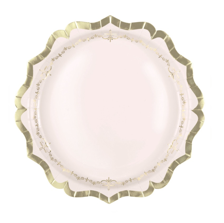 Golden Garden Party Shaped-Edge 9.25&quot; Plates  8ct
