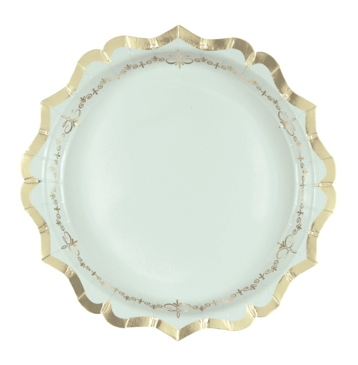 Golden Garden Party Shaped-Edge 8.25&quot; Plates  8ct