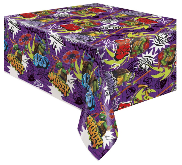 TMNT Mutant Mayhem Rectangular Plastic Table Cover  54&quot; x 84&quot;