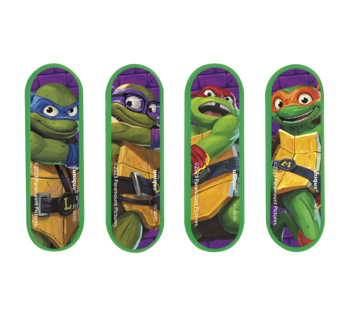 TMNT Mutant Mayhem Mini Skateboard Favors  4ct