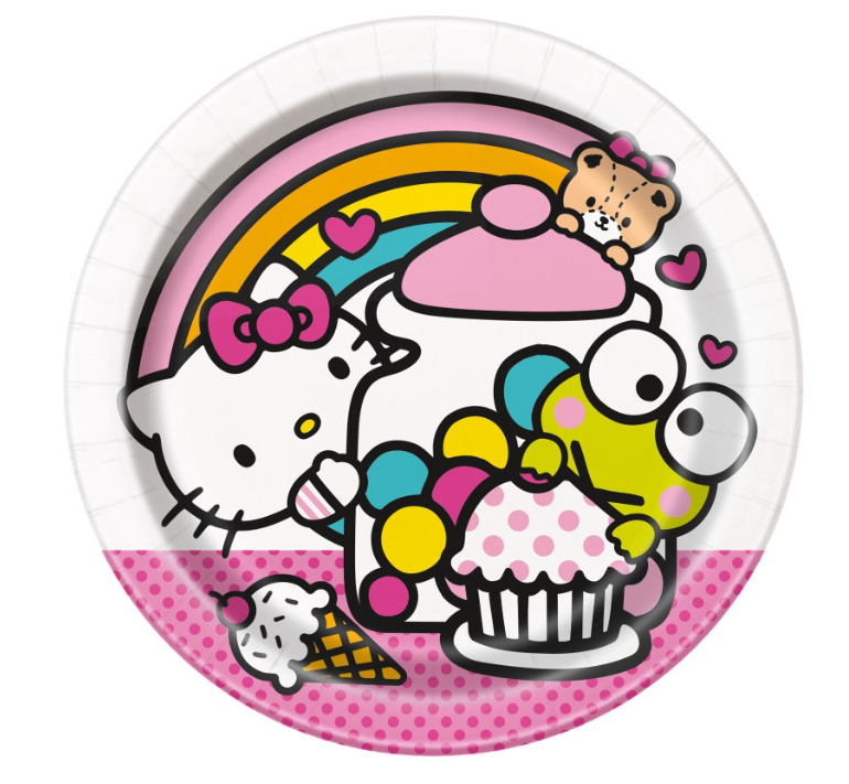 Hello Kitty &amp; Friends Round 7&quot; Dessert Plates  8ct