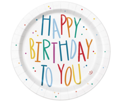 Birthday Mayhem Round 7&quot; Dessert Plates 8ct