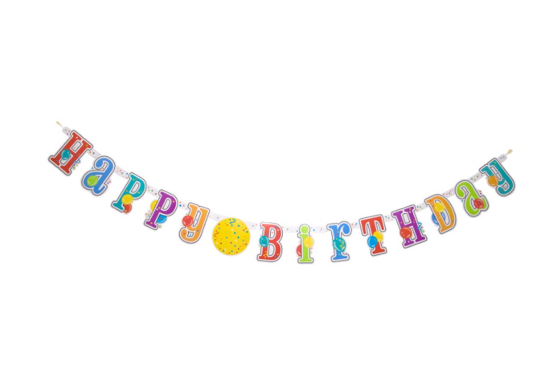 Happy Birthday Jumbo Jointed Banner with Number Stickers