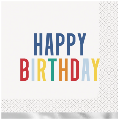 Happy Birthday Dots Luncheon Napkins 16ct
