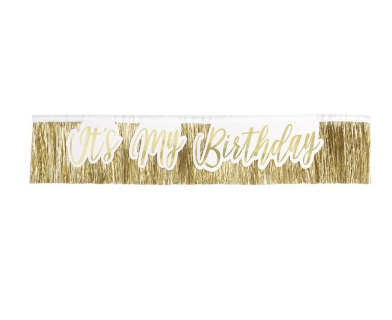 Gold Fringe &quot;It&#39;s My Birthday&quot; Sash